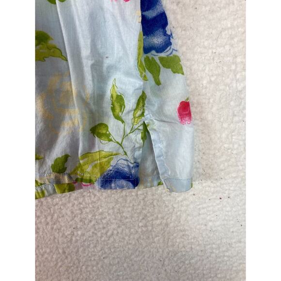 Bobbie Brooks Woman‎ 100% Cotton Short Sleeve Button Up Shirt Blue Floral 22-24W - Picture 10 of 16